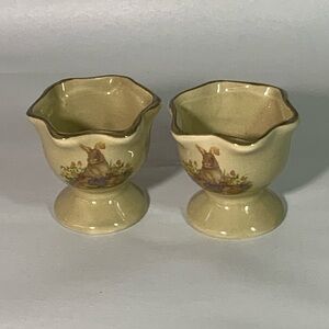 Williams Sonoma Meadow Bunny Ceramic Egg Cups Set 2